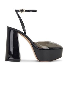 Gianvito Rossi Dua Black Patent Ankle-Strap Platform 38